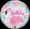 18" ROUND FOIL BIRTHDAY PINK FLAMINGO